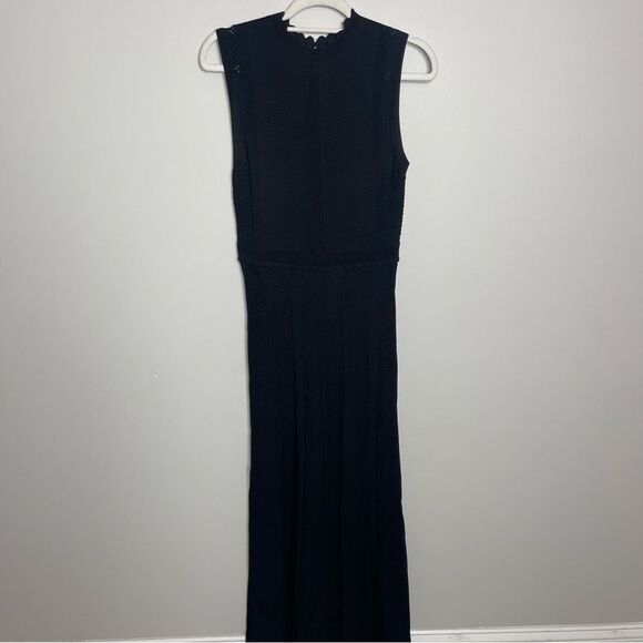 $445 The Kooples Long black openwork knit dress NWT - Picture 9 of 13